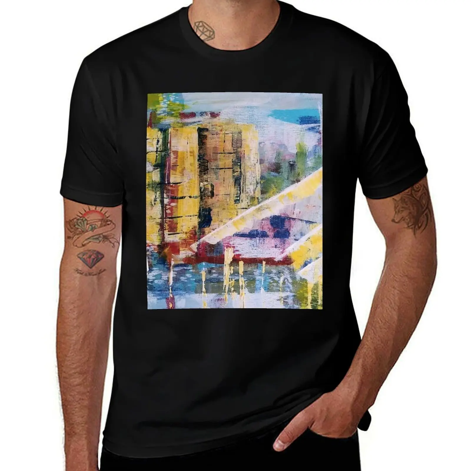 Abstract City Scape Original by CarolAnn T-Shirt anime figures cute clothes blanks oversized graphic tee mens t shirts pack