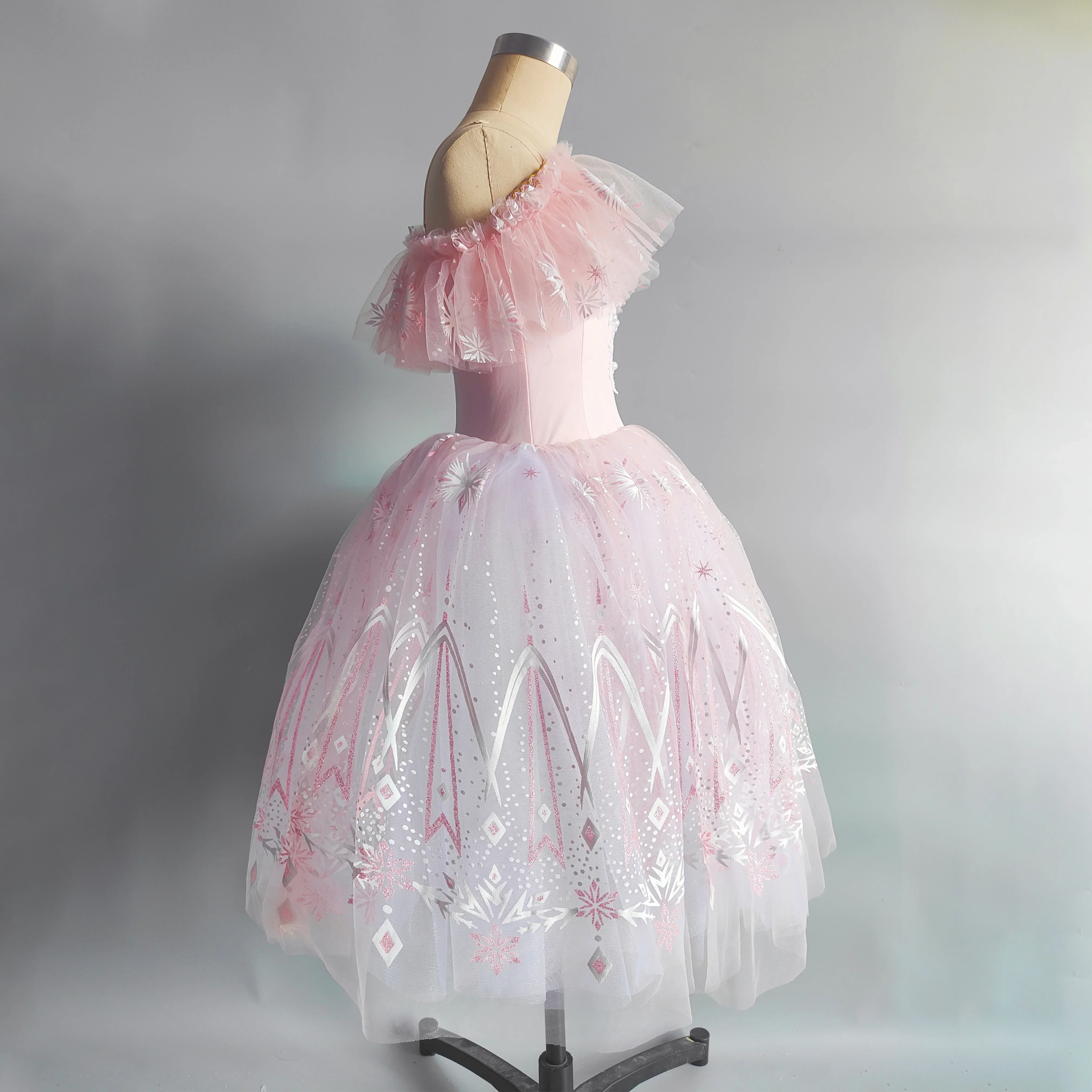 Roze Blauwe Balletjurk Voorstelling Kleding Lang Romantisch Ballet Tutu Swan Lake Ballerine Kinderen Meisjes Fee Ballet Kostuum