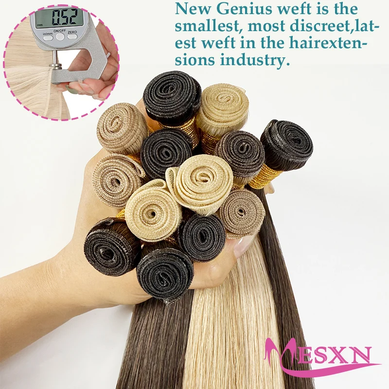 MESXN High Quality Genius Hair Wefts Extensions Hair Weaves Bundles 100% Real Human Natural Hair Straight Brown Blonde For Salon