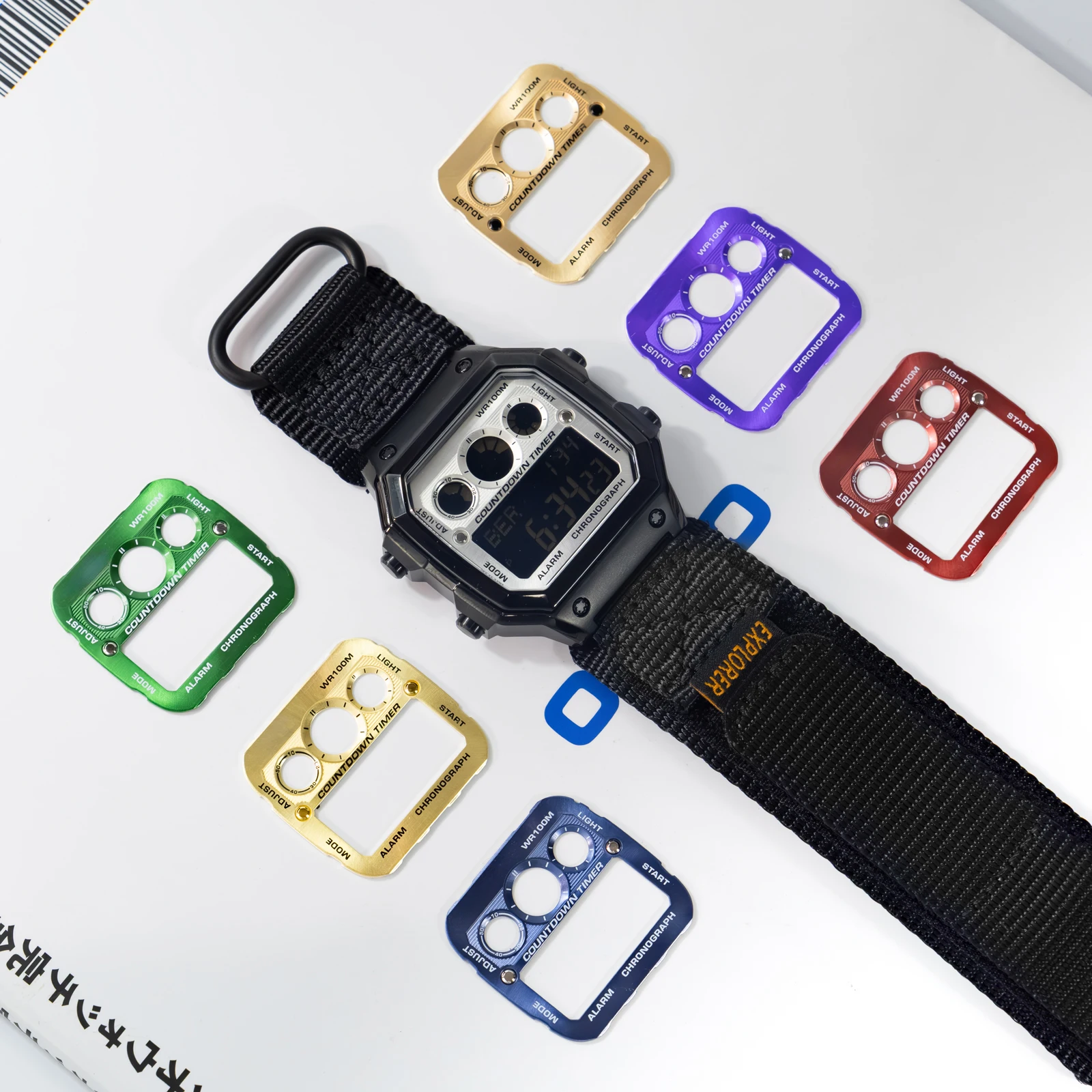 316L SS Gold Bezel Black Case Mod Kit for Casio AE1300, Metal Dial Royale Upgrade Watch Case Faceplate Set Royale Kit view 6