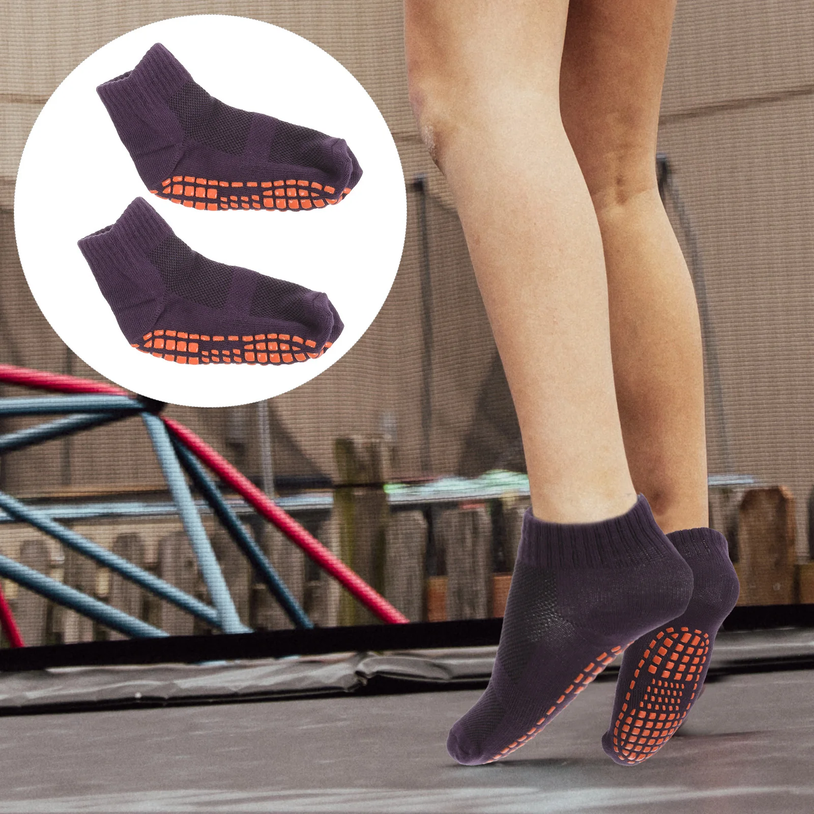 

3Pairs Kids Warm Non-Slip Floor Socks Cotton Sole Dispensing Safe Indoor Socks M Size Lavender 5-11 Years Children Cotton Sock