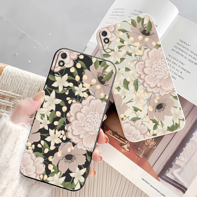 Redmi 15 زهرة جراب هاتف ل Xiaomi Redmi 13 12 12C 10 10C 15C 14C 13C 9C 9A 9 A5 4G لينة سيليكون ماتي غطاء مقاوم للصدمات