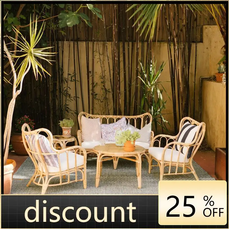 

LH rattan sofa double rattan chair courtyard hotel homestay waterproof leisure rattan furniture