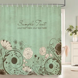 1 pack Modern Art flower style polyester printing shower curtain partition bathroom curtain with hooks home decorative curtain