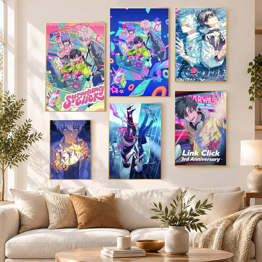 Anime Japanese Manga Art Link Click Poster PP Self Adhesive Wall Decor Aesthetic Bedroom Gaming Room Home Holiday Gift