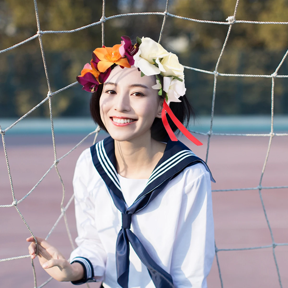 

Floral Orchid For Halloween Party Festival Hair Accessory Flower Hair Wreath Garland Wreath Crown Women Adults Costume