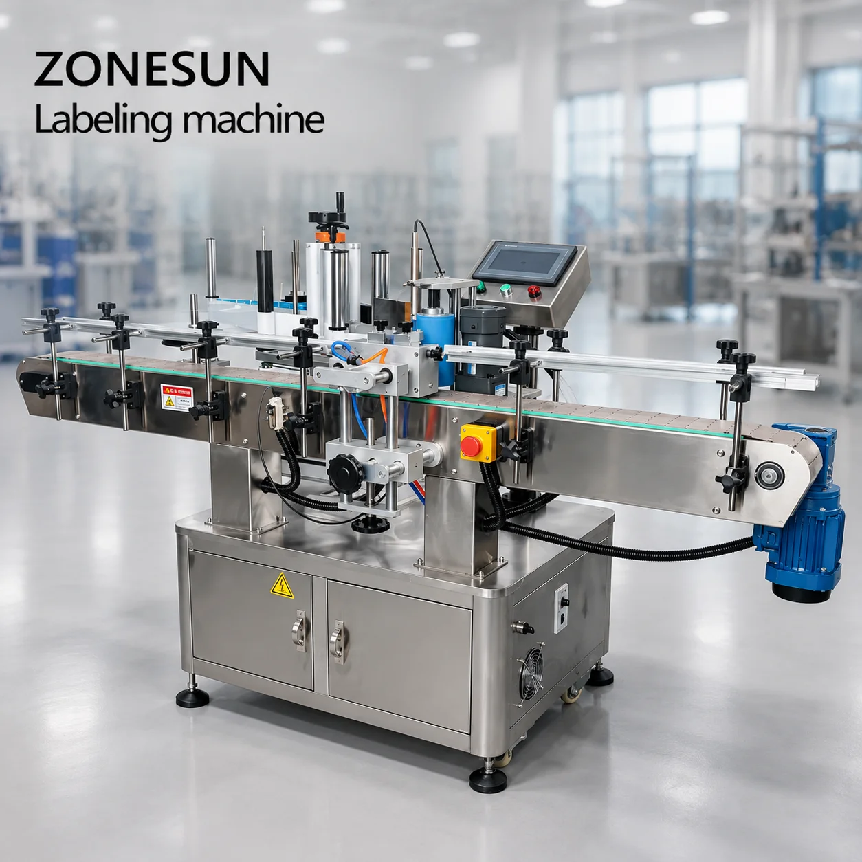 ZONESUN ZS-TB260 Automatic Round Bottle Labeling Machine Positioning Sticker Applicator for Glass Plastic Jar Jam Can Line