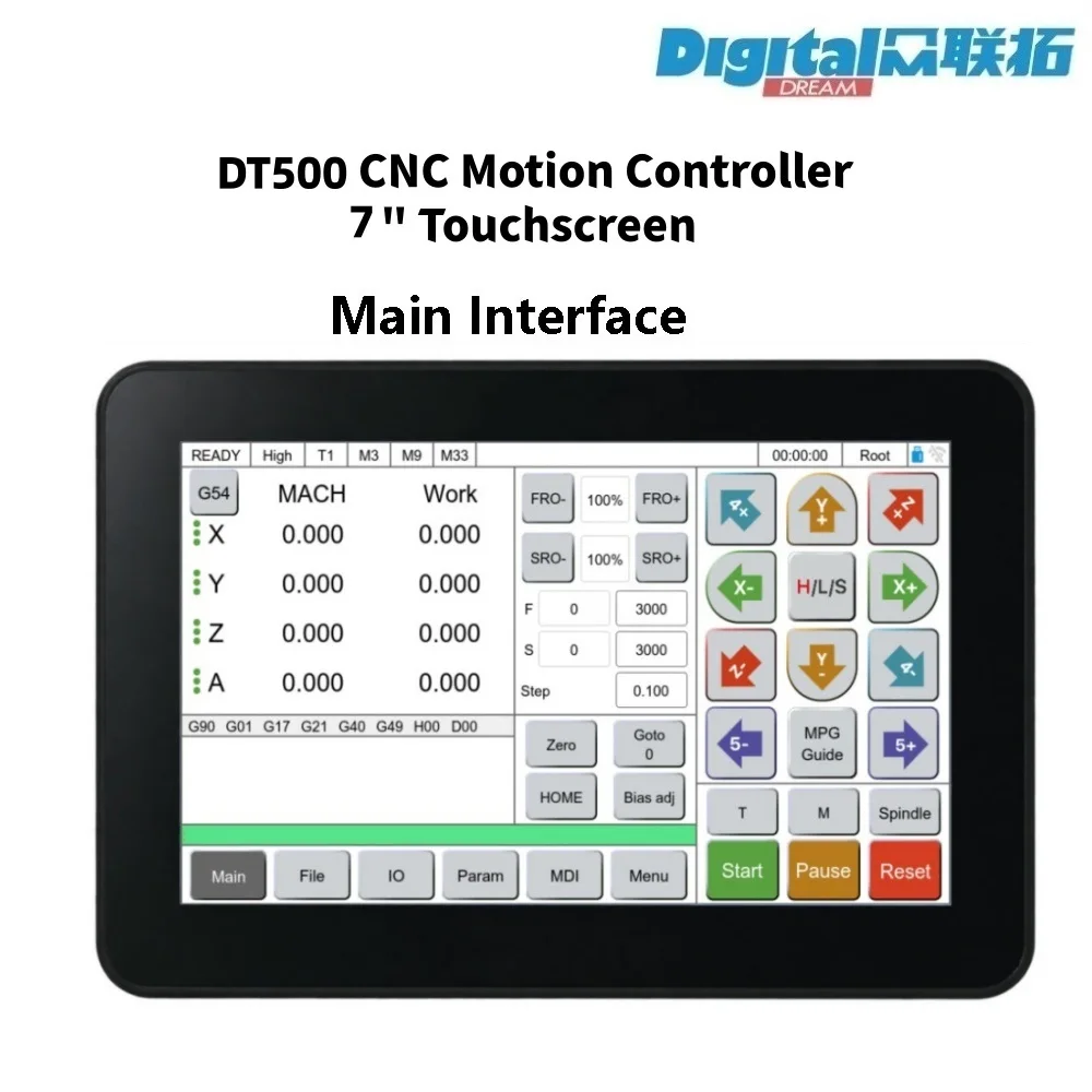 DT500 7 Inch Touchscreen CNC Motion Controller 3/4Axis Offline CNC Control System for CNC Router Milling Engraving Machine