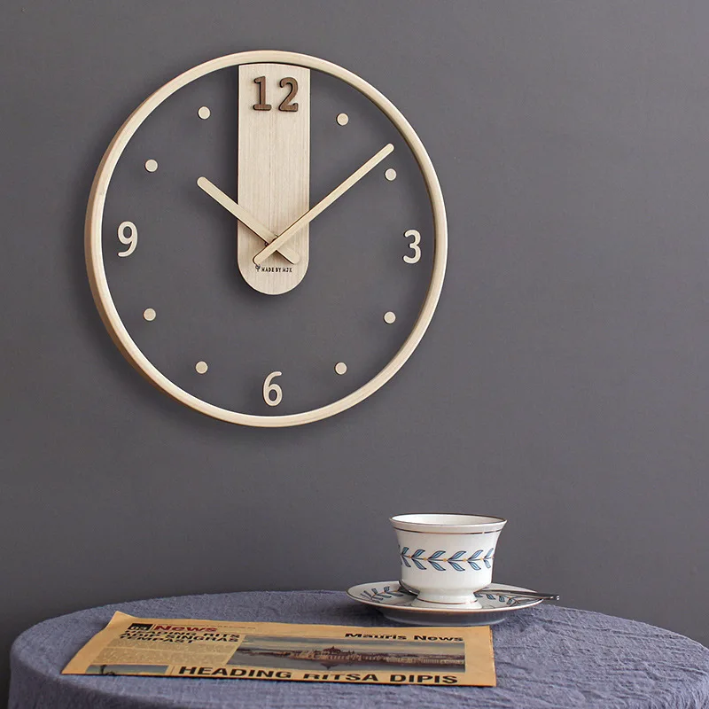 Modern Transparent Glass Wall Clock 3D Digital Minimalist Silent Wooden Clocks Living Room wall decoration items 12inchs Watch
