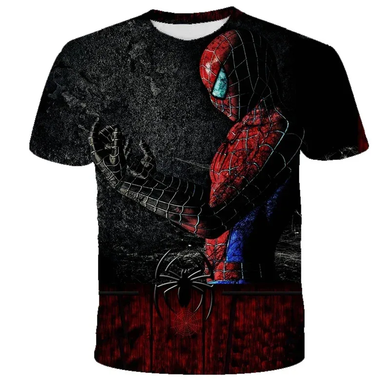 Disney 2024 Spiderman 2024 New Kids Summer Print Boys Short Sleeve T-shirt 3D Print Casual Breathable Funny Girls Tops Tshirt