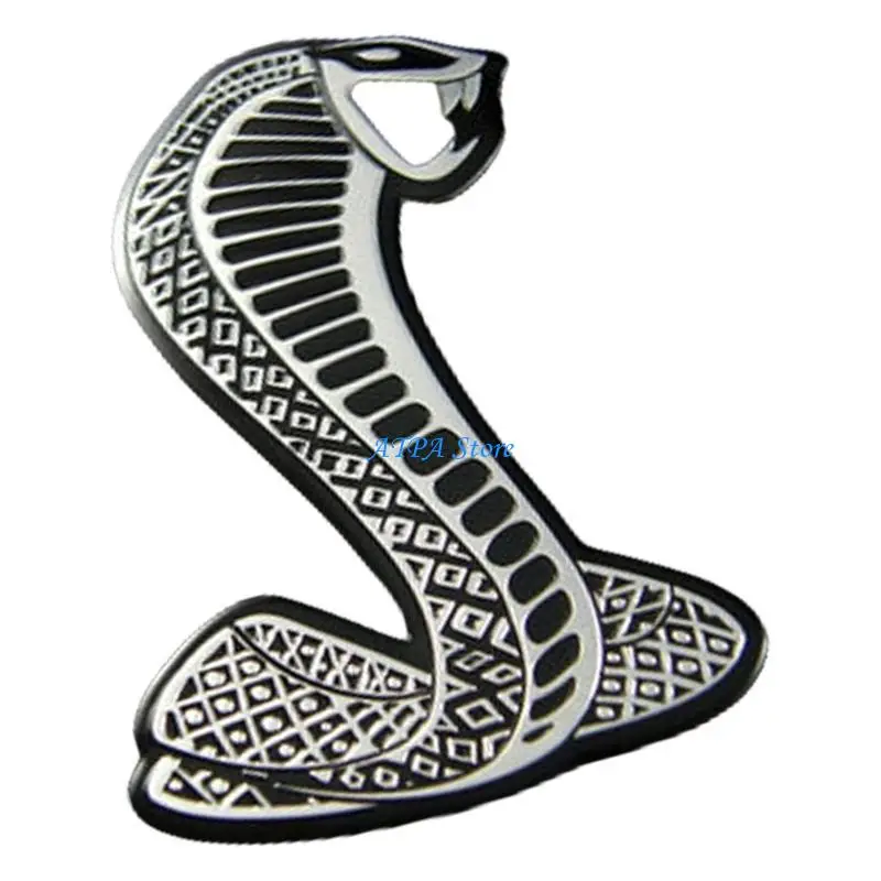 

U13C Car Front Hood Grille Emblems Metal Snake Stickers Rear Trunk Car Stickers Universal Automotive Styling Accessories