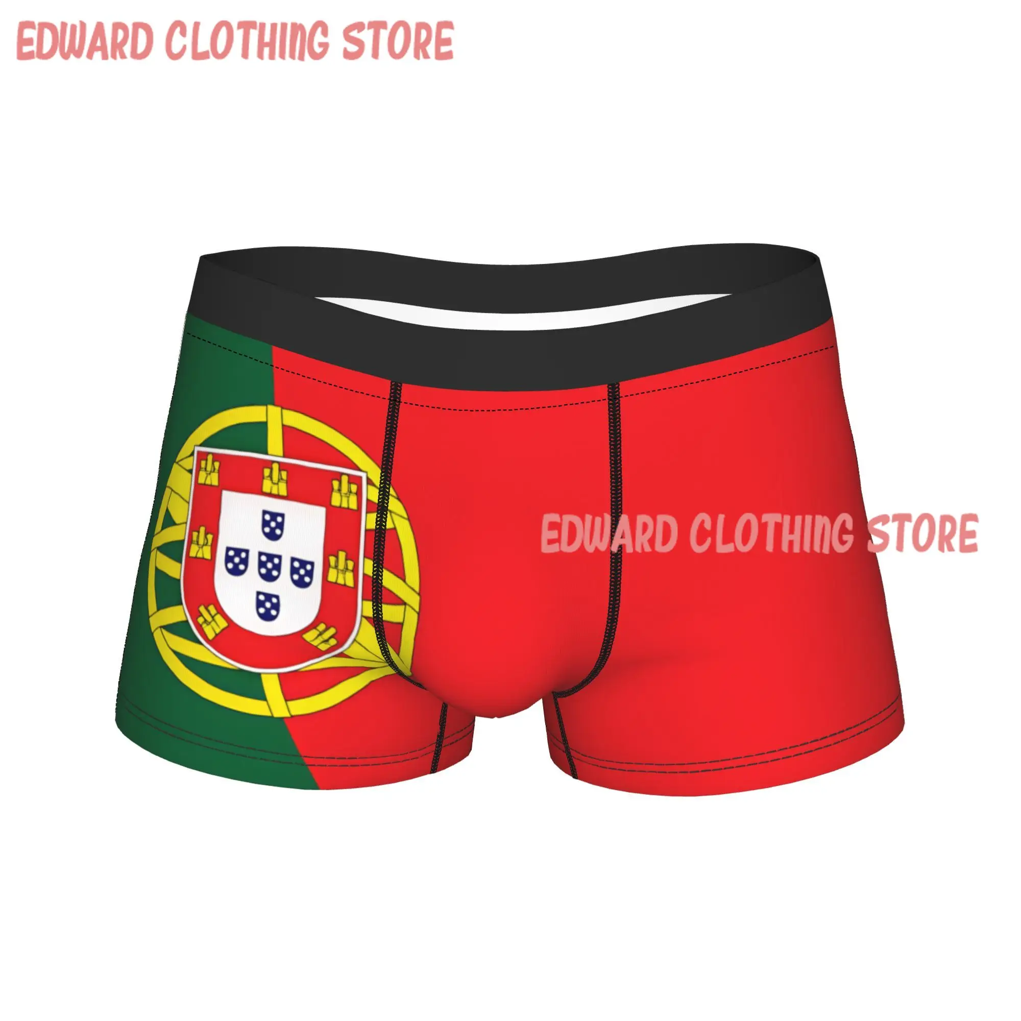 Portugal Flag Flat Illustration Boxer Shorts  3D Pouch Underwear Quality Print Boxer Brief Soft Trend Man Panties Big Size