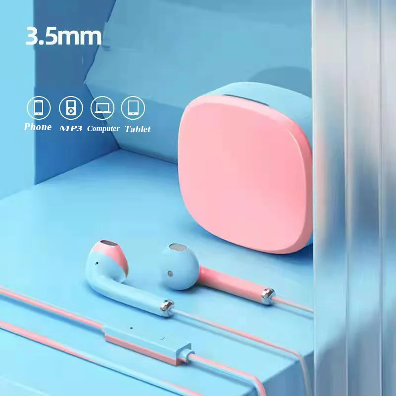 

3.5mm Wired Earphone Headset With Storage Bag Bass Headphones With Microphone Sports Stereo Earphones For Xiaomi Huawei Phone
