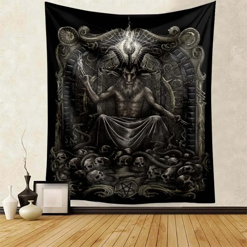 Gobelin szatan Demon zły gobelin do domu sypialnia ozdoba do powieszenia na ścianie salon moda prezent urodzinowy dla przyjaciela gobelin ścienny