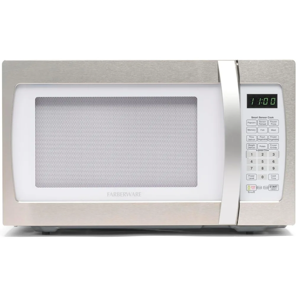 

Microwave Oven, 1100 Watts, 1.3 Cu Ft - Smart Sensor Microwave Oven with LED Lighting and Child Lock, Microwave Oven