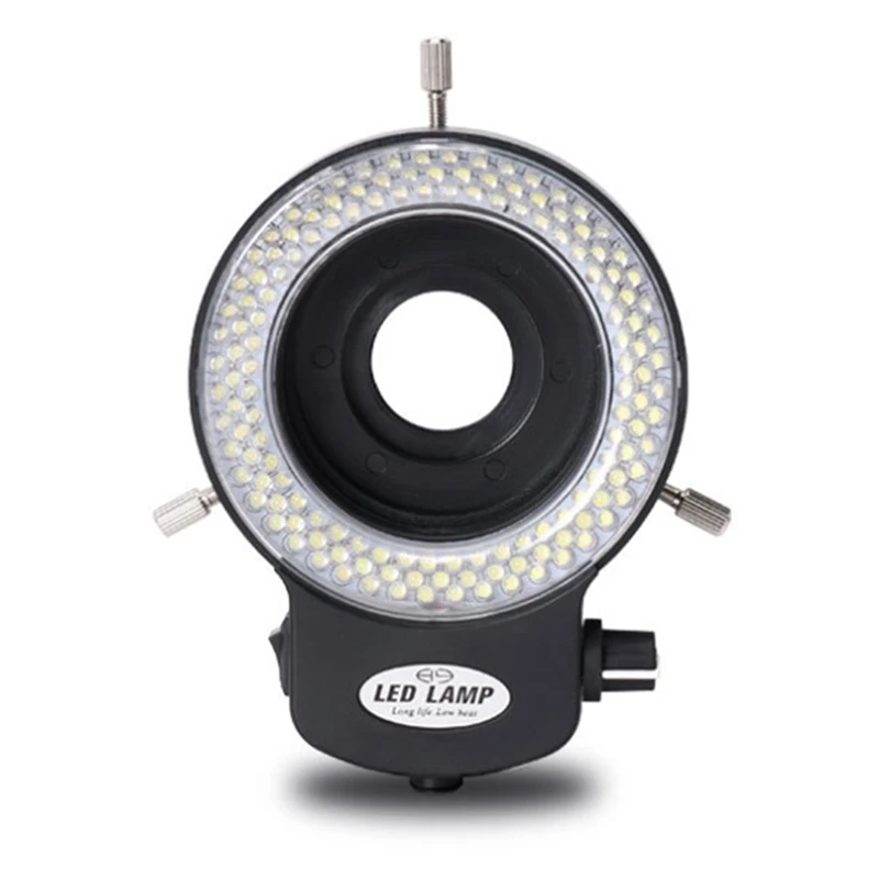 Microscope Light- Ring Light Adjustable 144 Lamp Beads LED Light Source Industrial Microscope Ring Illuminator -EU Plug