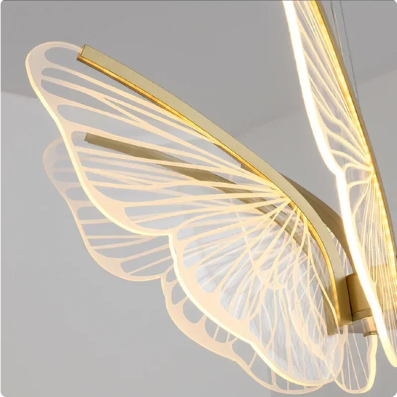 Imagem -06 - Modern Butterfly Pendant Led Light House Decoration Minimalista Living Room Quarto Elegante e Criativo