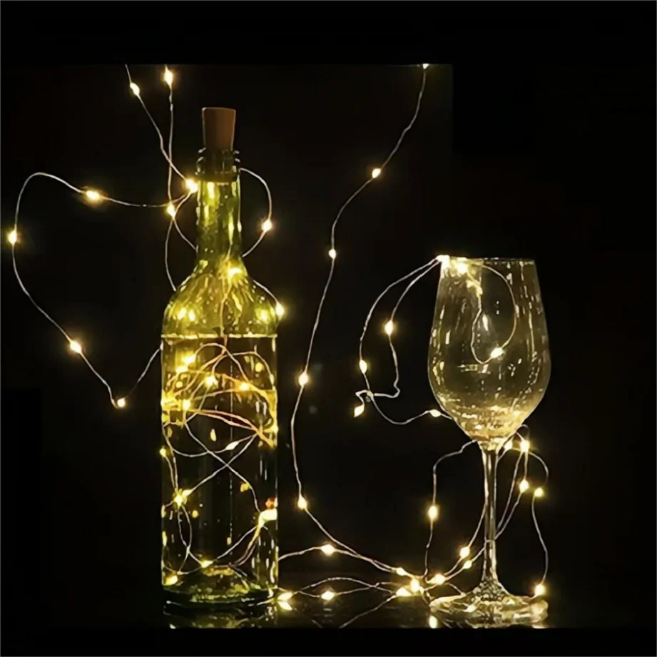 Mini guirlandes lumineuses pour bouteille de vin avec liège, lumières dégradées, français ou HI Crafts, décoration de fête et de mariage, 3m, 10 pièces