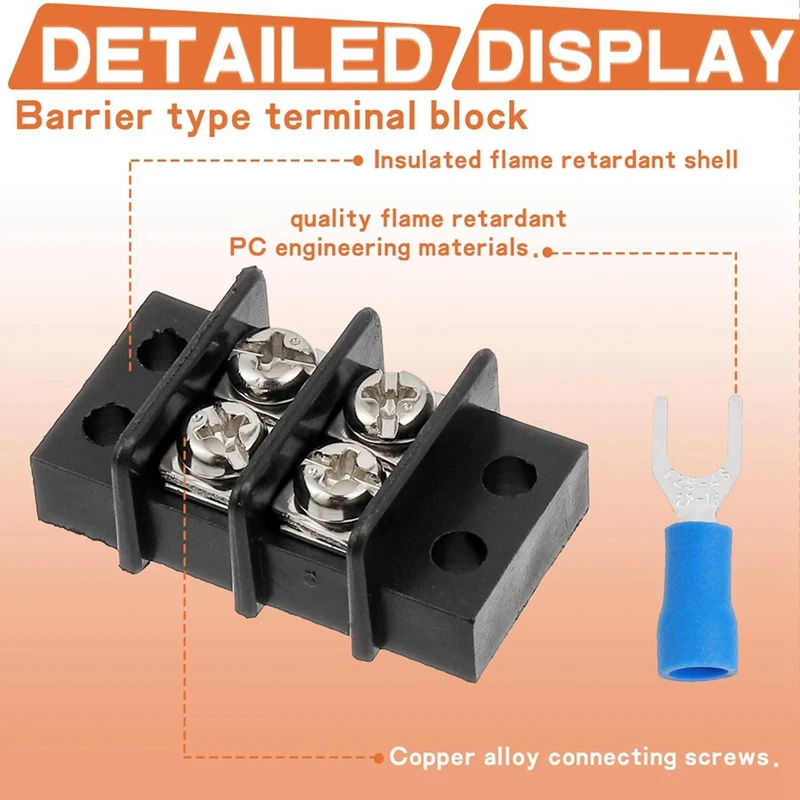 شريط طرفي لولبي ثنائي الصف ، 12 دائرة ، 12 موقعًا ، كتلة طرفية ، 20-30A ، our-V ، تخفيضات كبيرة ، 2 روض