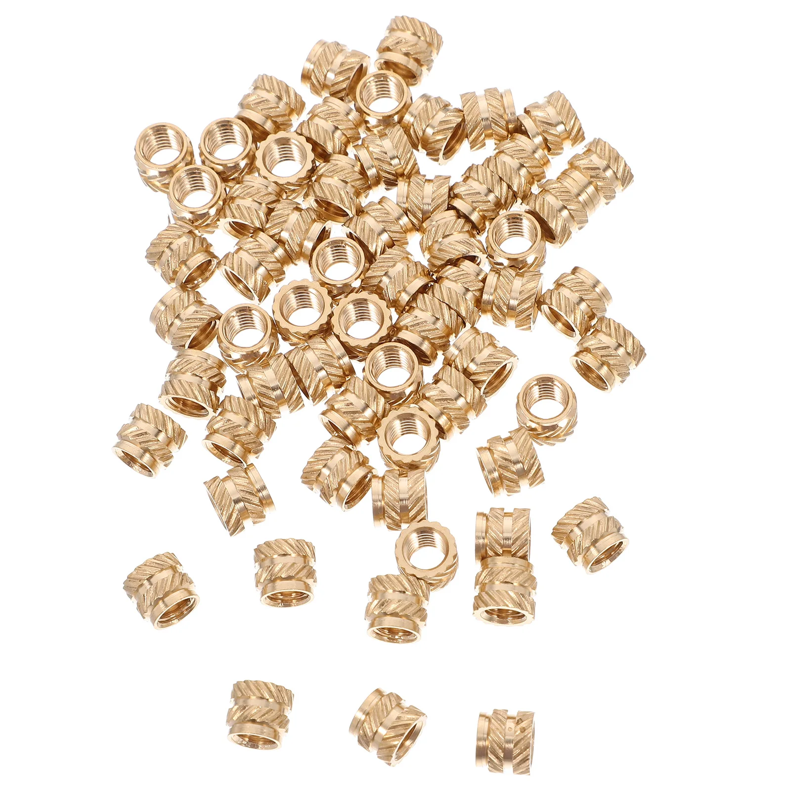 

60Pcs Brass Heat Set Thread Inserts M5 Double Diagonal Knurled Copper Insert Nuts for Plastic Wood 3D Print Wood Insert Nut