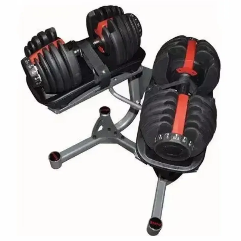 Wholesale Custom High Quality 552 1090 9010 24kg 90lb 40kg Adjustable Dumbbell 90lb 40kg 5lb Increment Set With Rack Stand