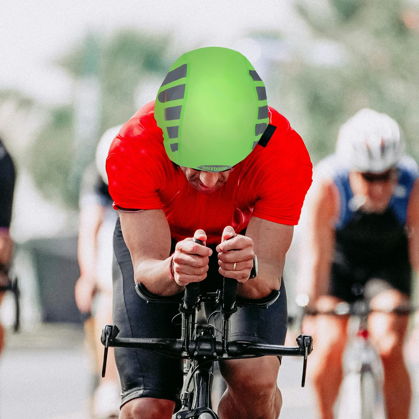 

1pc Cycling Cover Reflective Safety Gear Oxford Cloth Waterproof Rain Cover Riding Helmets Durable Breathable Bike