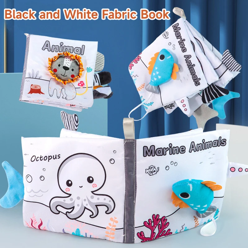 Baby Sensory Cloth Books Children Early Educational Toys Rustle Sound  Soft Book 0-12 Months Cognition Study Educational Toys