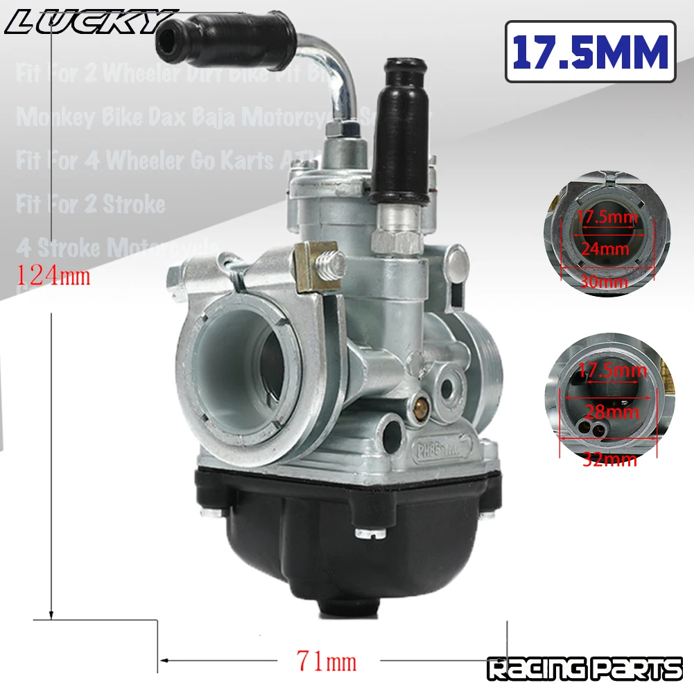 New Motorcycle Carburetor Carb For PHBG 17.5mm 19.5mm Racing 17.5 19.5 50CC 70CC 90CC Dellorto Model Dirt Bike Motocross