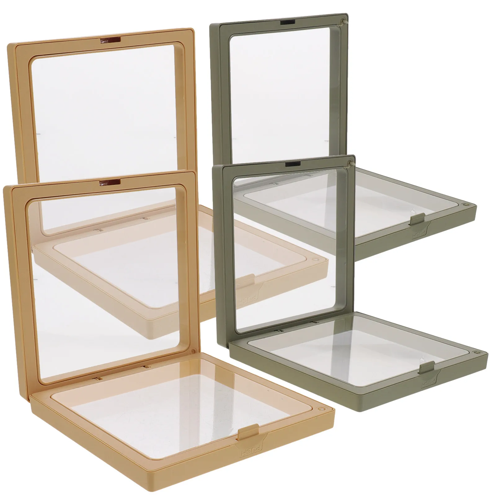 

4Pcs Jewelry Display Frame Floating Modern Minimalist Design for Ring Earring Storage Display Stand Transparent Desktop