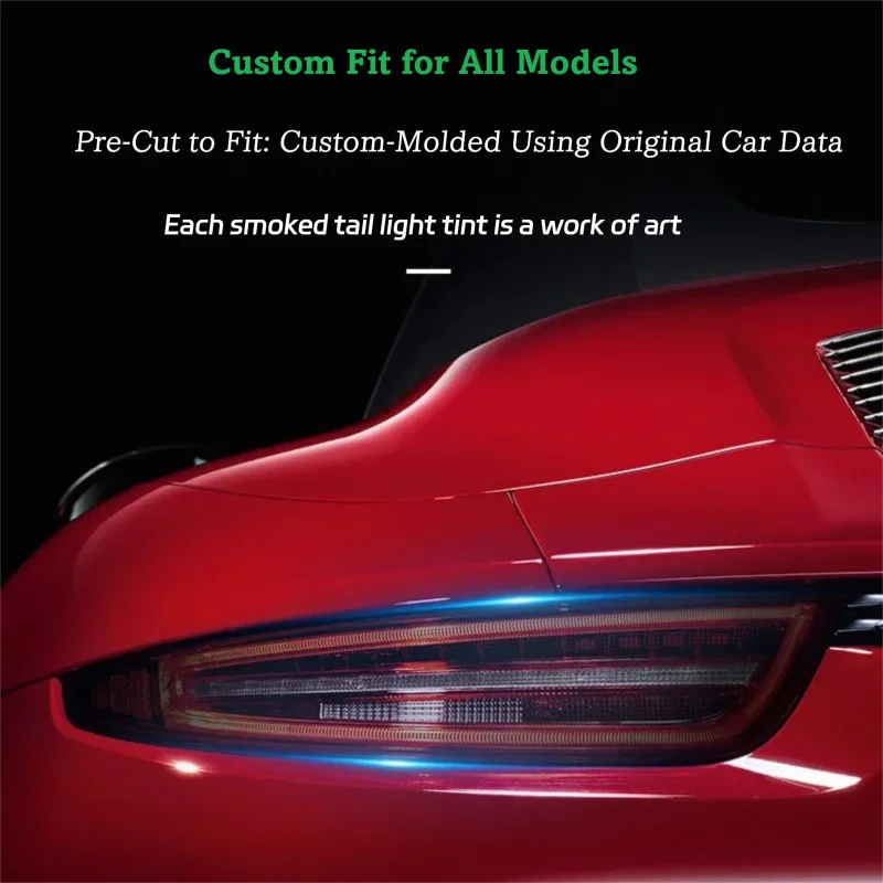 For Porsche New Cayenne Macan 718 Panamera, Dark Night Elf TPU Smoked Tail Light Tint, Scratch-Proof & Self-Healing