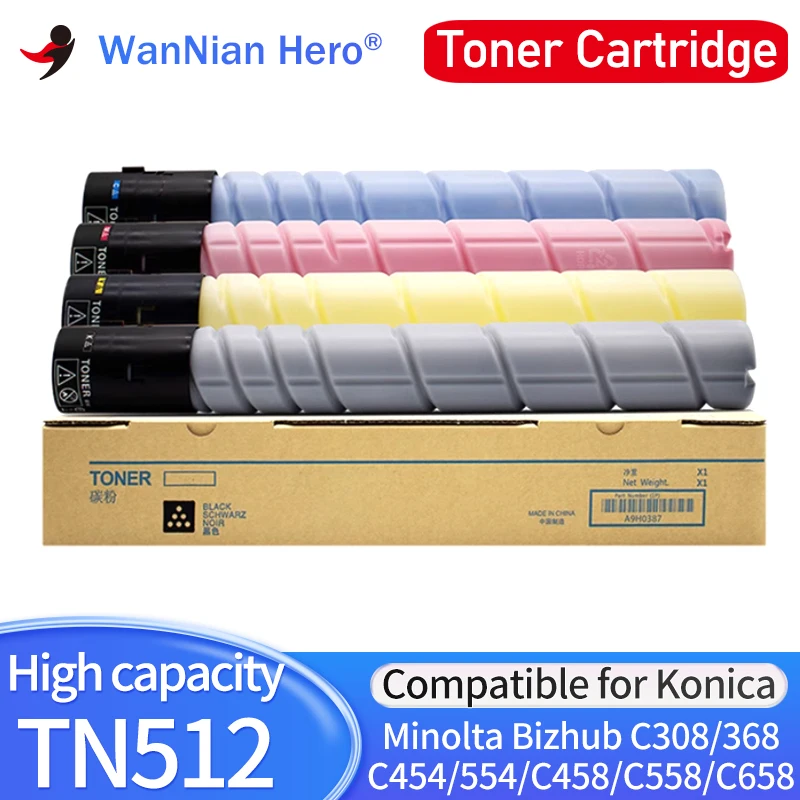 

Тонер-картридж TN512 TN324, совместимый с Konica Minolta Bizhub C308 368 C454 C554 C458 C558 C658 TN512 TN514 TN516