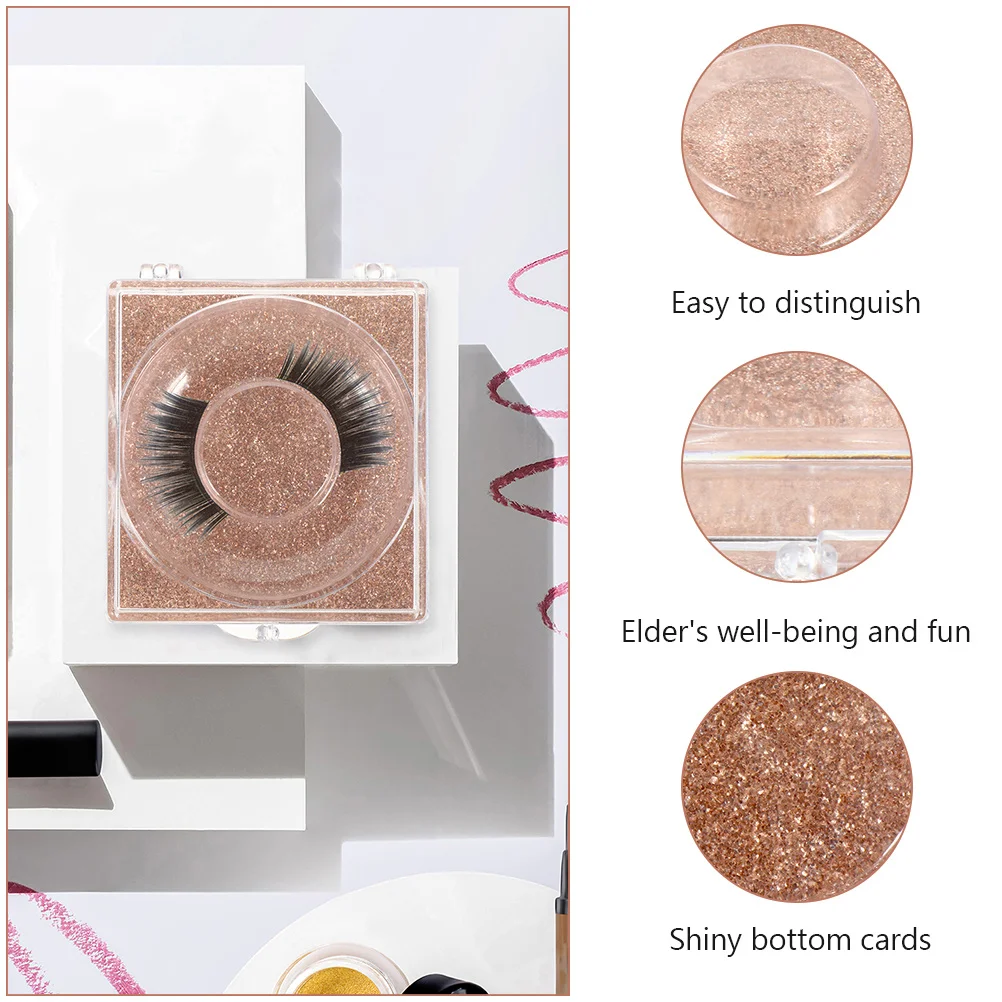 Boîte de rangement transparente pour faux-cils, 12 pièces, avec Base brillante, étui d'emballage vide pour faux-cils, support sécurisé, étui en plastique pour cils