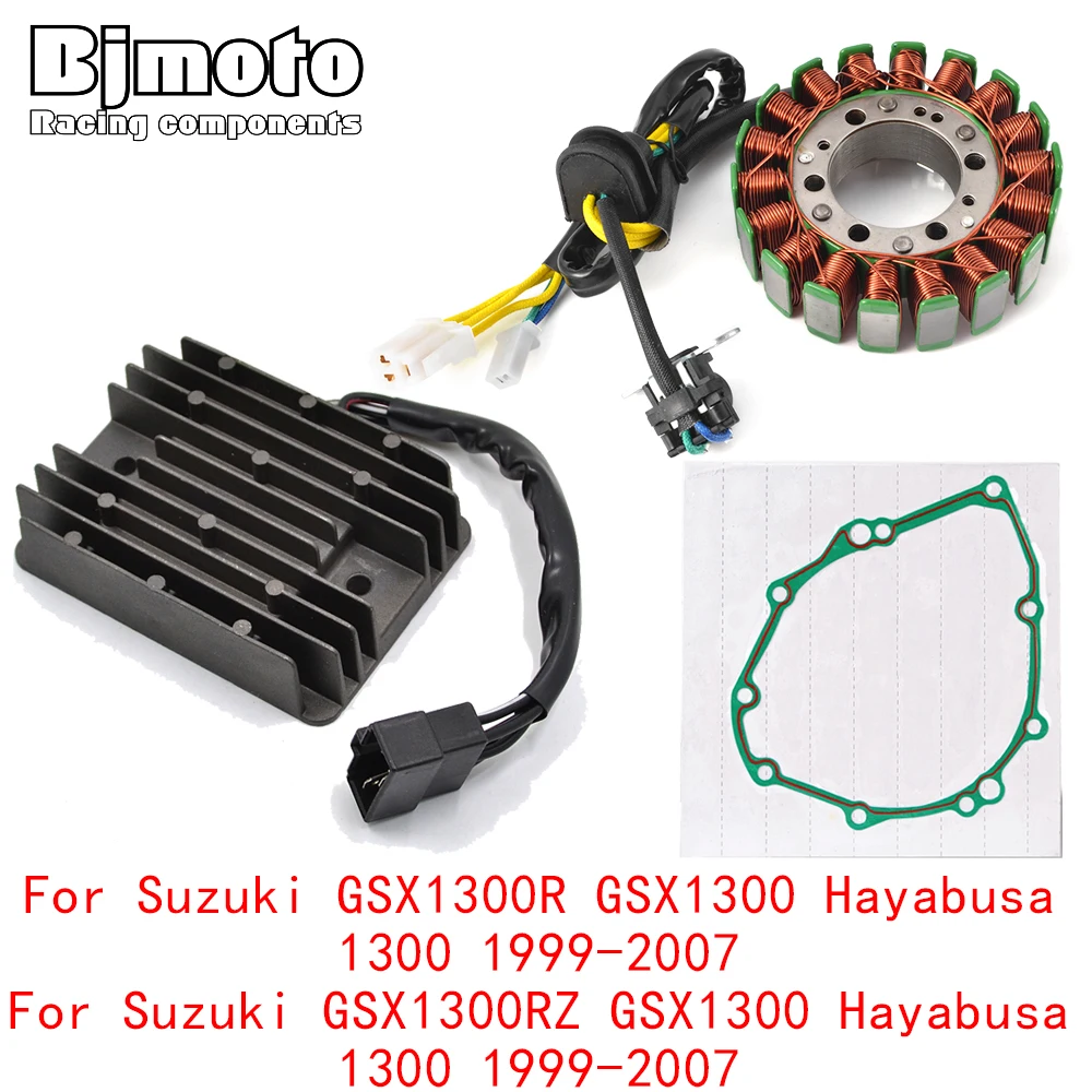 GSX1300 Engine Stator Coil+Voltage Regulator rectifier For Suzuki GSX 1300 RZ R GSX1300 Hayabusa 1300 1999-2007 With Gasket