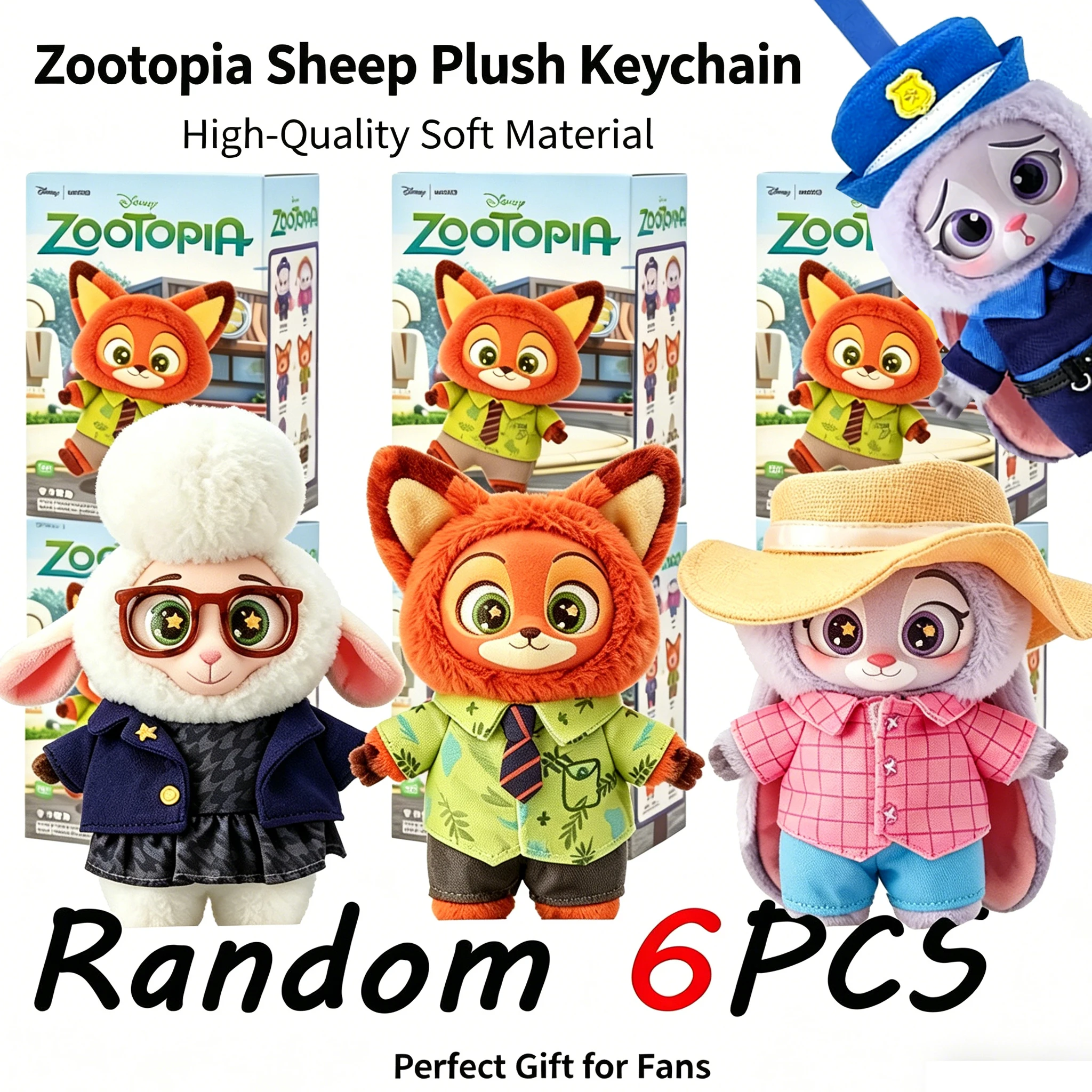 

High Quality Zootopia Series Blind Box Judy Nick Vinyl Plush Cartoon Character Pendant Trendy Toys Box Birthday Gifts for Kids