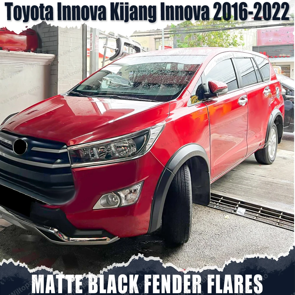 OEM Style Fender Flares For Toyota Innova Kijang Innova 2016-2022 Slim Matte Black Wheel Arch Mudguards Cover Car Exterior Parts
