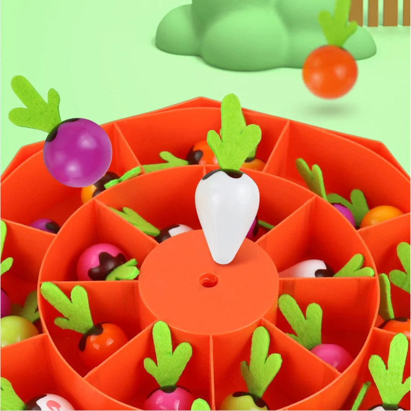 Montessori Pull Carrot Finger Fine Motor Skill Exercise Color Matching Puzzle Cognitive Interactive Game Memory Chess Kids Toys