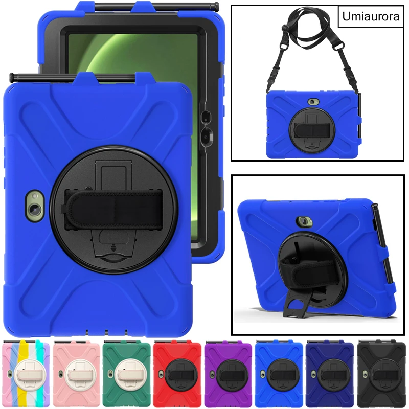 

For Samsung Tab Active 4 5 Pro 10.1 inch SM-T630 SM-X350 SM-T540 Heavy Duty Rugged Tablet Case Hand Strap Stand Shockproof Funda