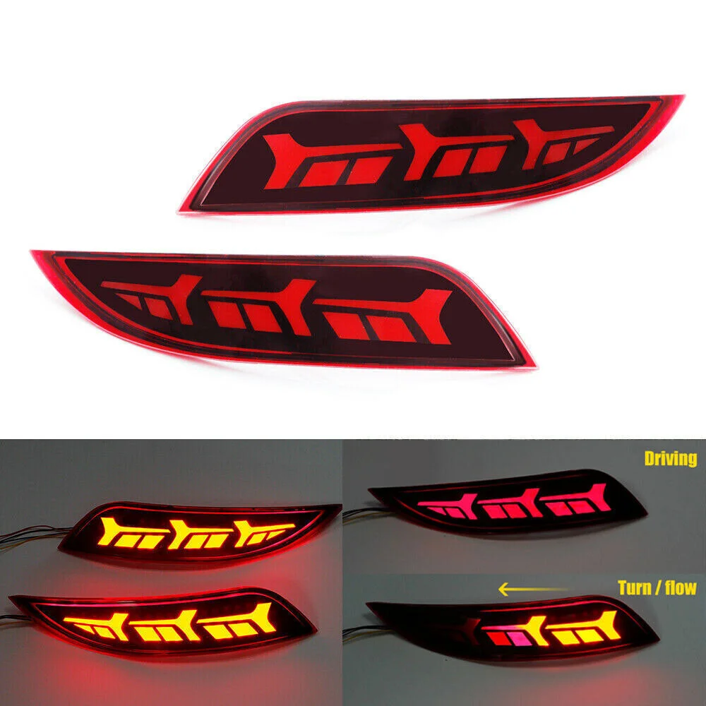 For Ford Focus Hatchback 2015 2016 2017 2018 2PCS Red Tail Rear Bumper Light Lamp LED Reflector Turn Signal Brake Lamp Fog Light