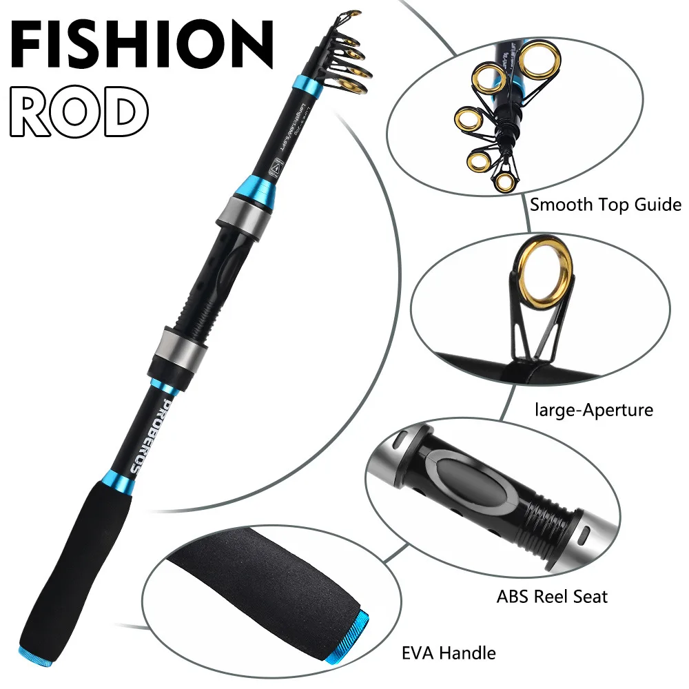 1.8M Luya Sea Telescopic Rod Set Rod Mininow Popper Fishing Wheel  Bait Combined Carbon Fiber Seawater Fishing Rod Set