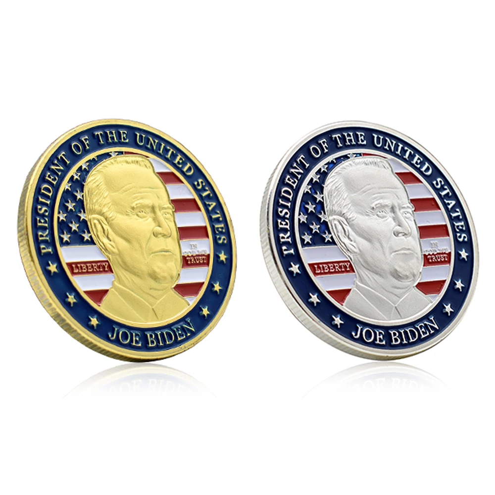 Joe Biden Challenge Coin Gold/Sliver Plated Medal The 46th President of The United States Collection Gift