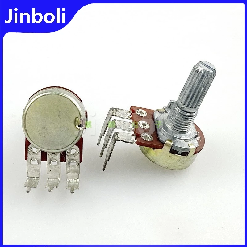 AMPLIFICADOR DE efectos de guitarra Vertical, potenciómetro de Audio, B10K, B50K, 3 pines, pie doblado, eje de flor, 20MM, 5 piezas, tipo R16, WH148