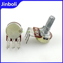 5PCS Vertical Single R16 Type WH148 Guitar Effector Amplifier Audio Potentiometer B10K B50K 3Pins Bent Foot Flower Shaft 20MM