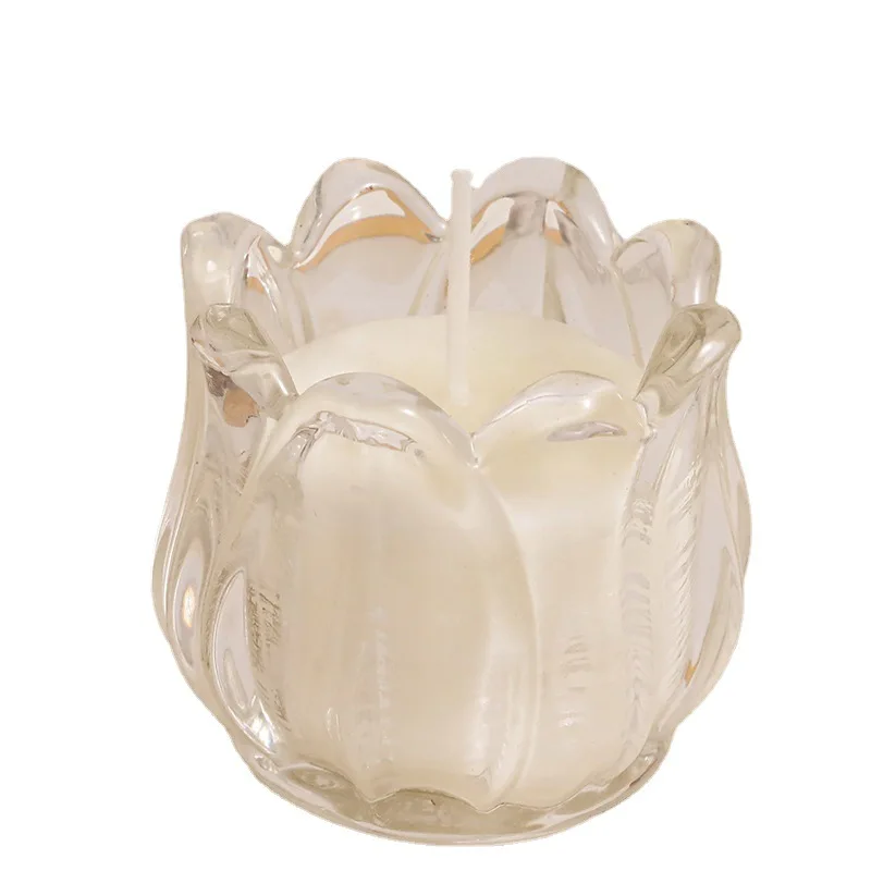 

2PCS Tulip Fragrant Aroma Candle Glass Cup Smokeless Soy Wax Fragrance Scented Candle Festival Aromatherapy Home Bar Decoration