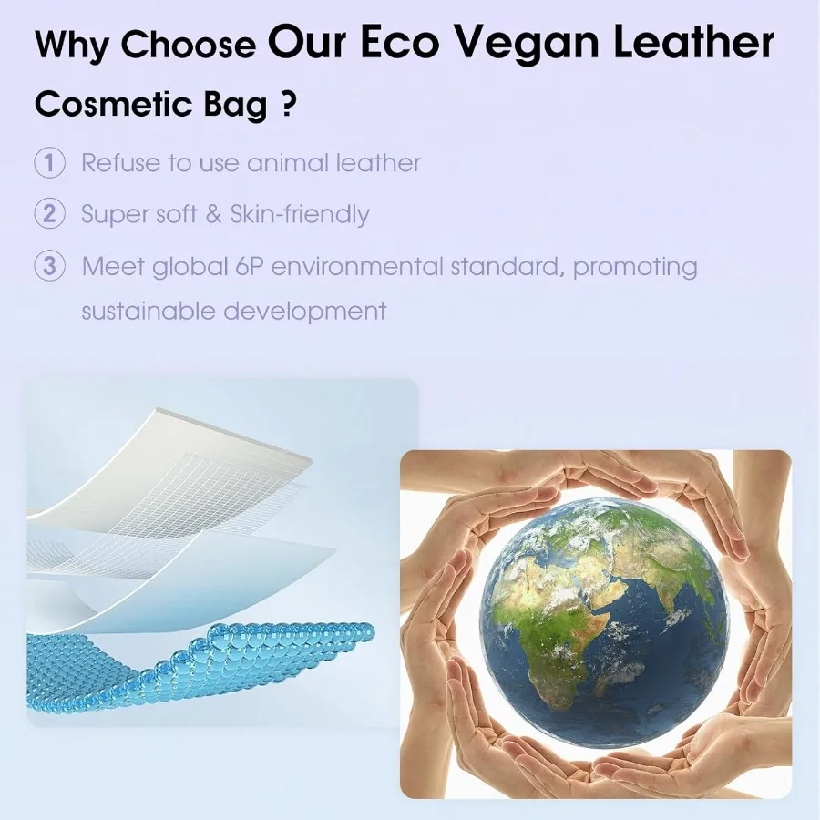 컴팩트하고 스타일리시한 자연풍 미니 화장품 파우치 (슬립인 포켓 매트 포함)