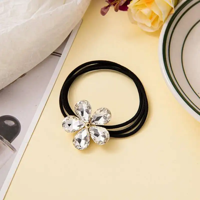1 Piece New Crystal Cute Flowers Girls Elastic Hair Bands Woman Hair Accessories