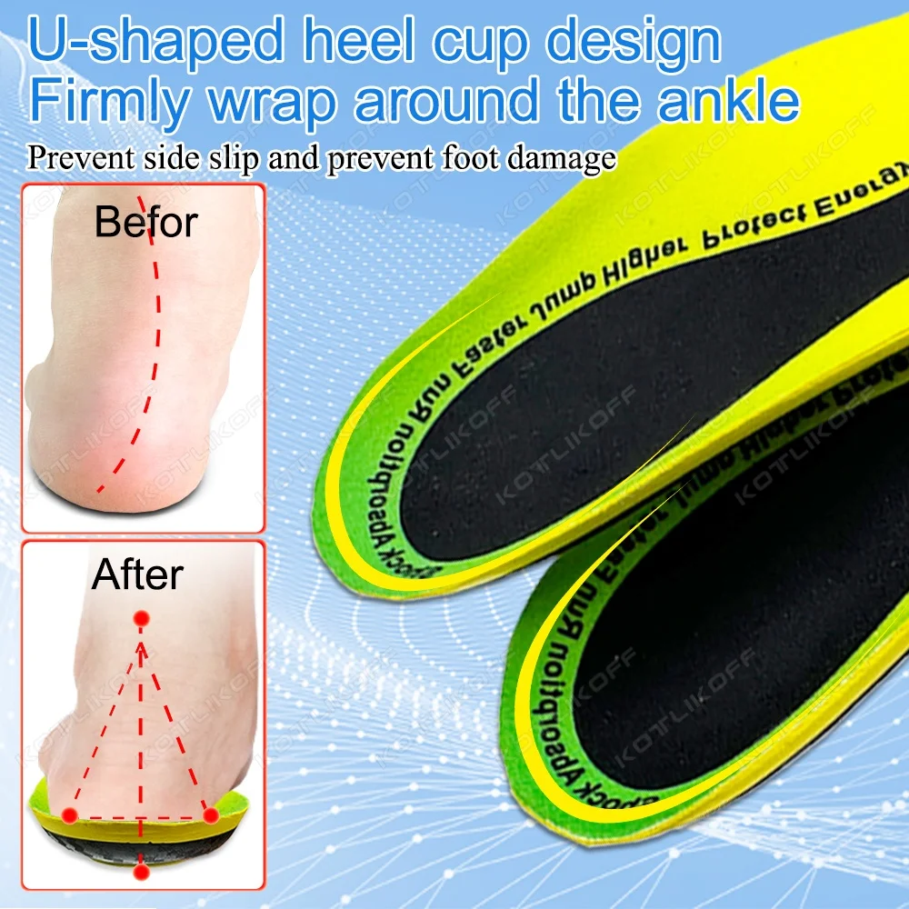 Carbon Fiber Full-Length Insole Orthopedic Strong Arch Support Shoe Insoles Cushioning Pad Running Sport Shoe Insert Cushion Pad