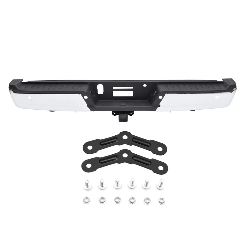 

Хромированный буксир с MAX с отверстиями для задних датчиков с боковым активным датчиком, задний бампер для Ford F150 2021-2023