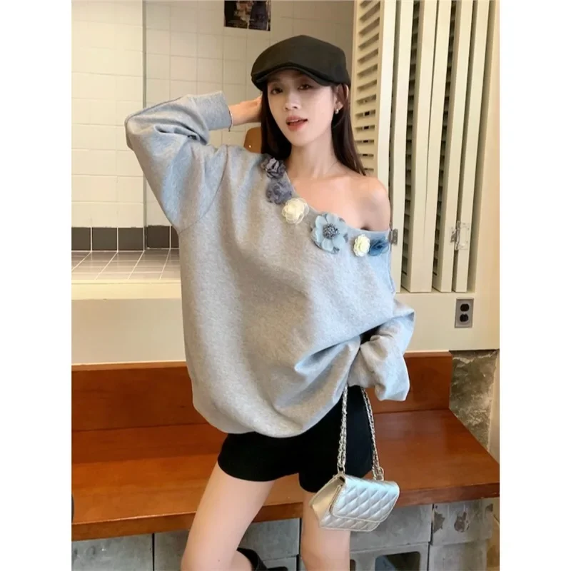 

Женская осенняя одежда Эстетические толстовки Износостойкие Свободно Грайливый уличный стиль Детали в нейтральном стиле Бежевые тенденции