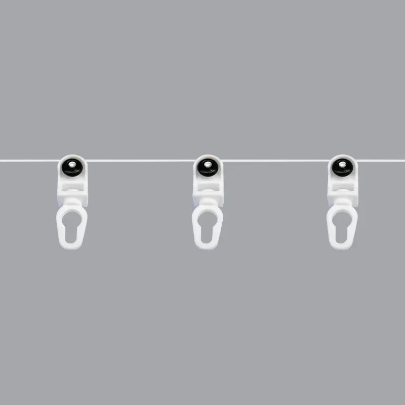 Silent Curtain Track Pulley For S Fold Wave Curtains Rail Distance 54mm 60mm 70mm 80mm s-wave curtain line runner