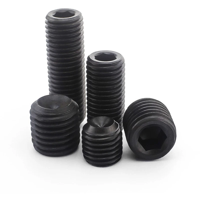 12.9 Black Fine Thread Set Screw With Concave End M3 M4 M5 M6 M8 M10 M12 Set Screw Without Head